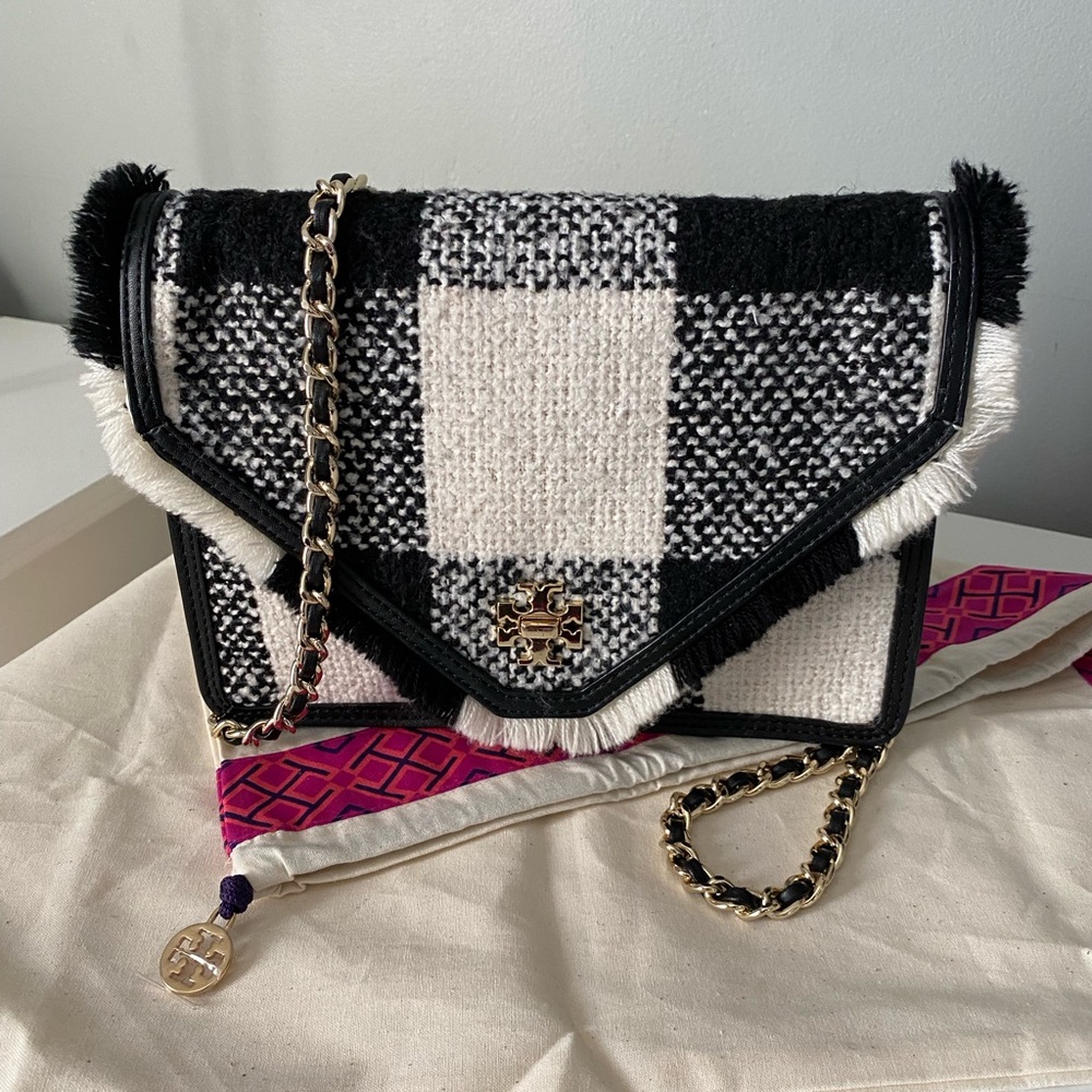 Tory Burch tweed Kira convertible bag